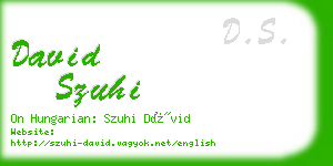 david szuhi business card